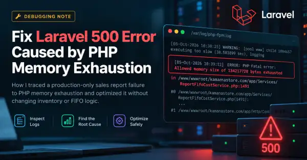 Fix Laravel 500 Error Caused by PHP Memory Exhaustion