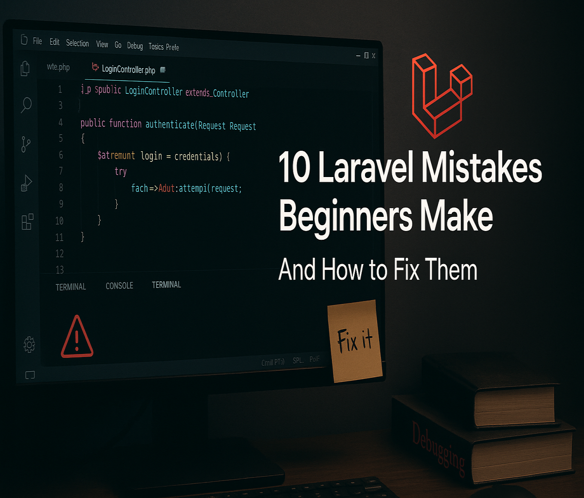 10 Common Laravel Mistakes Beginners Make (and How to Fix Them) – cover image